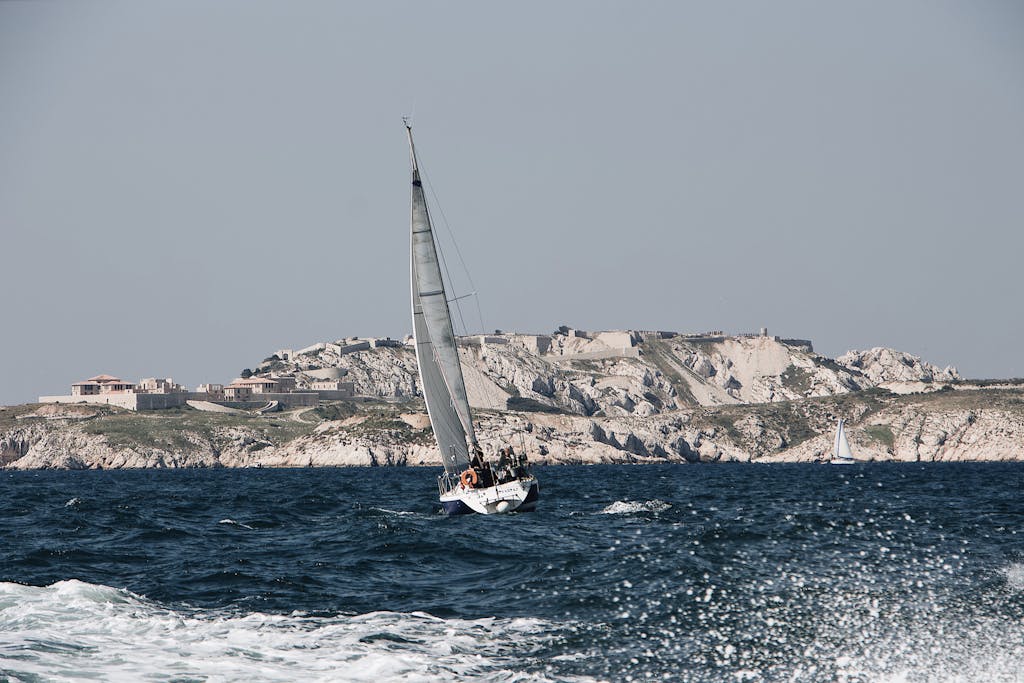Sailboat under full sail